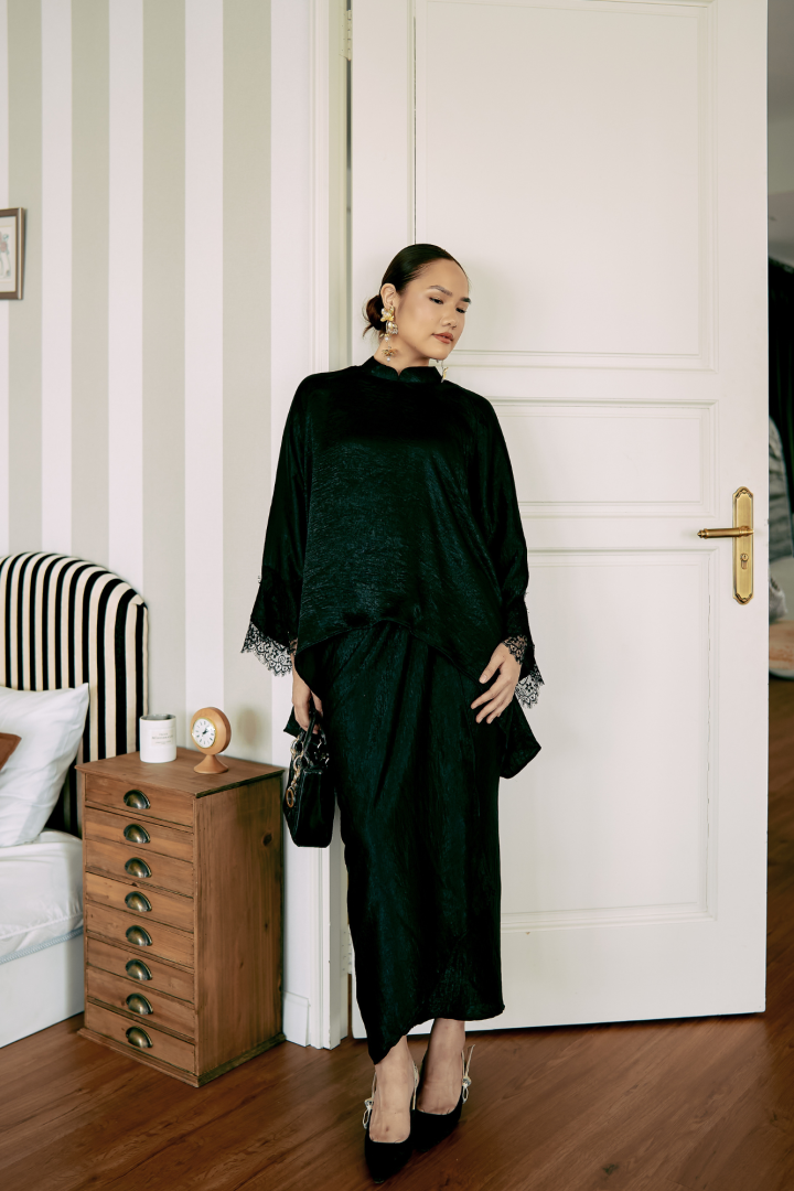 NONA CAFTAN SET PLAIN (BLACK) - Image 7