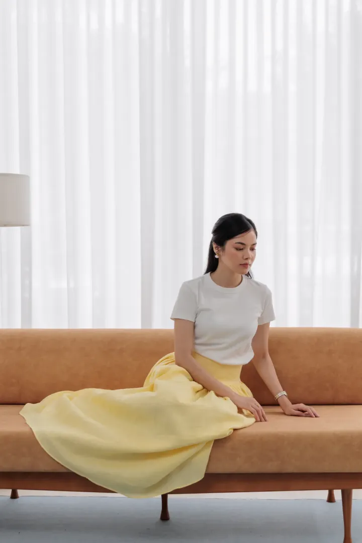 ISLA LINEN SKIRT (YELLOW) - Image 3