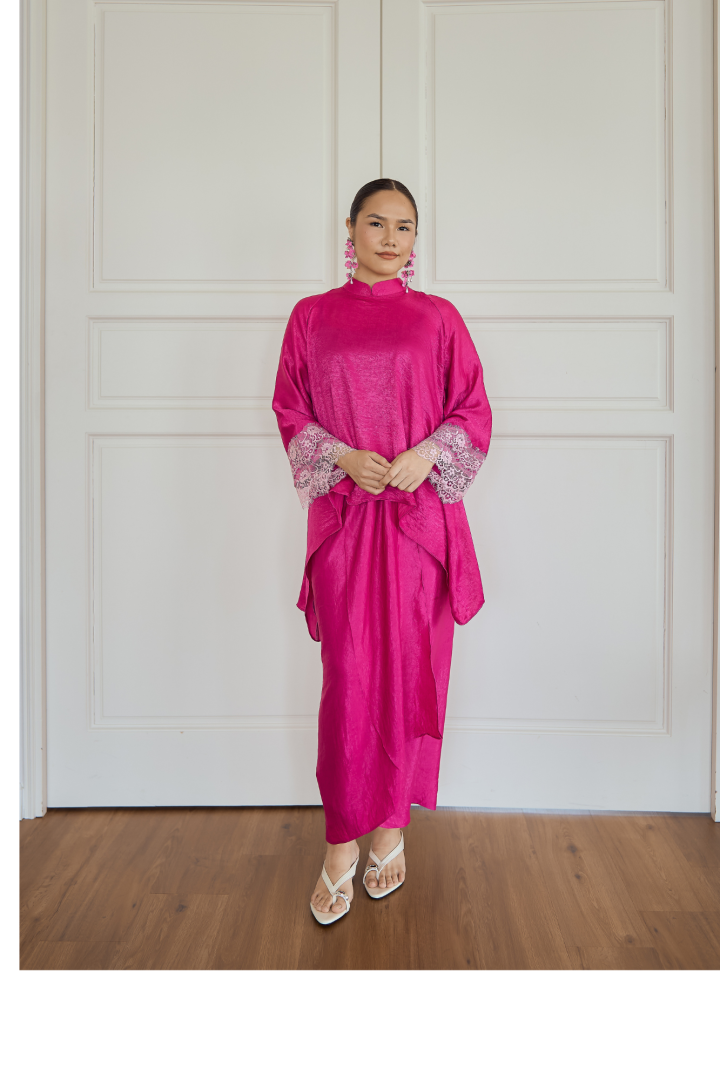 NONA CAFTAN SET PLAIN (FUCHSIA) - Image 2