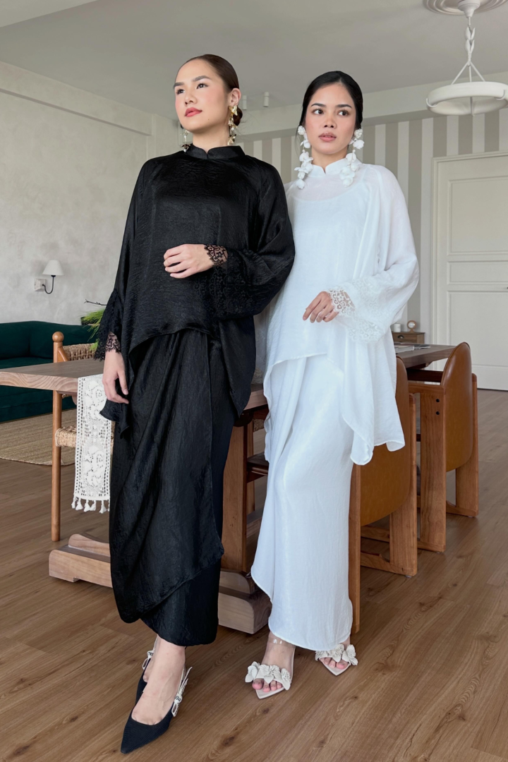 NONA CAFTAN SET PLAIN (BLACK) - Image 8