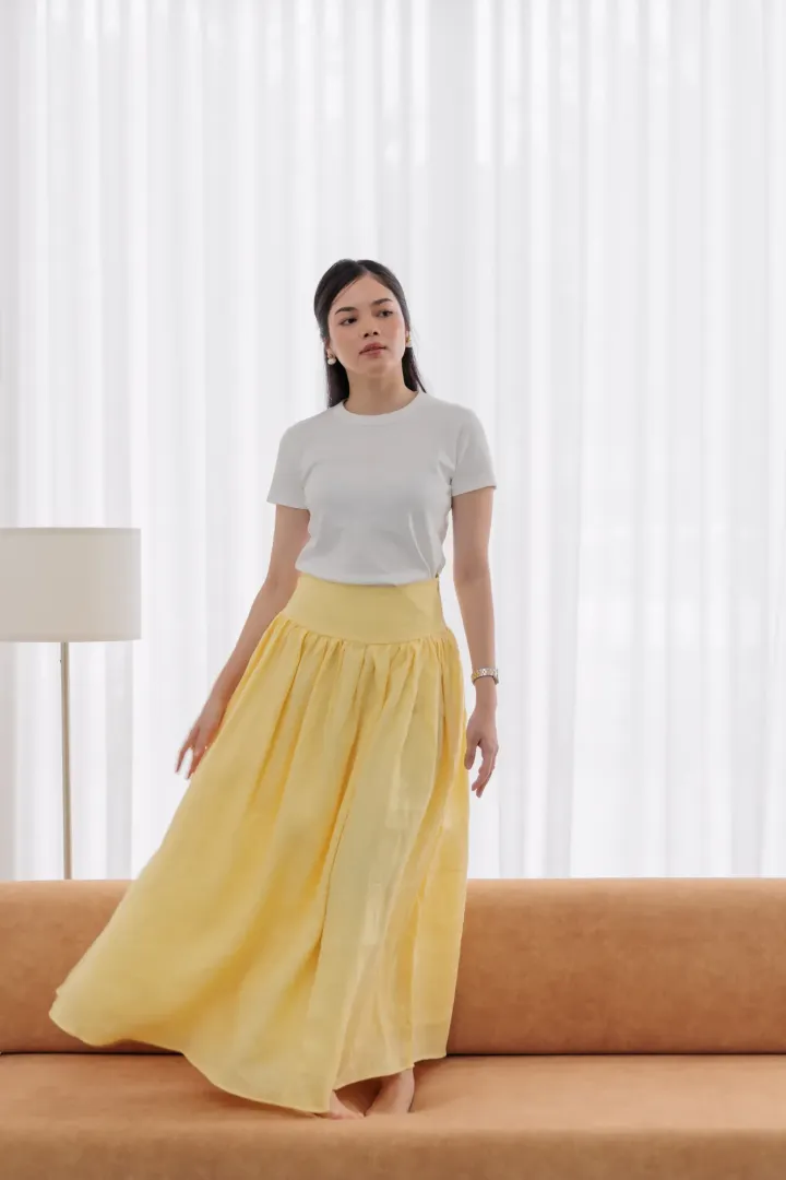 ISLA LINEN SKIRT (YELLOW)