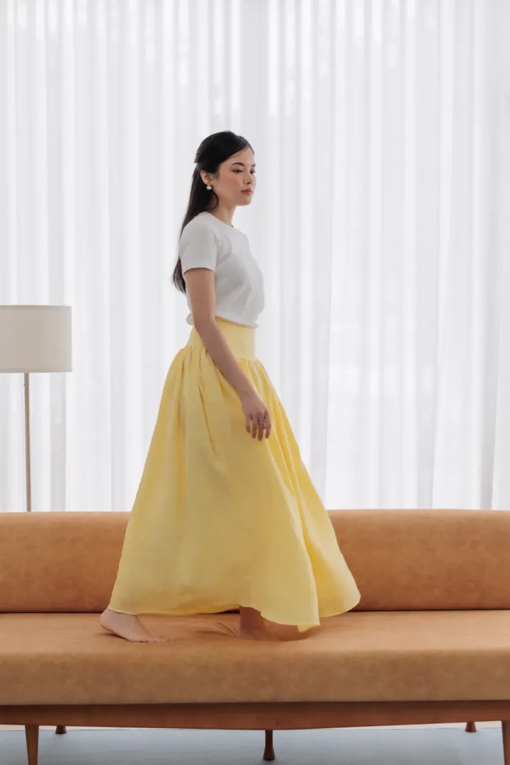 ISLA LINEN SKIRT (YELLOW) - Image 2