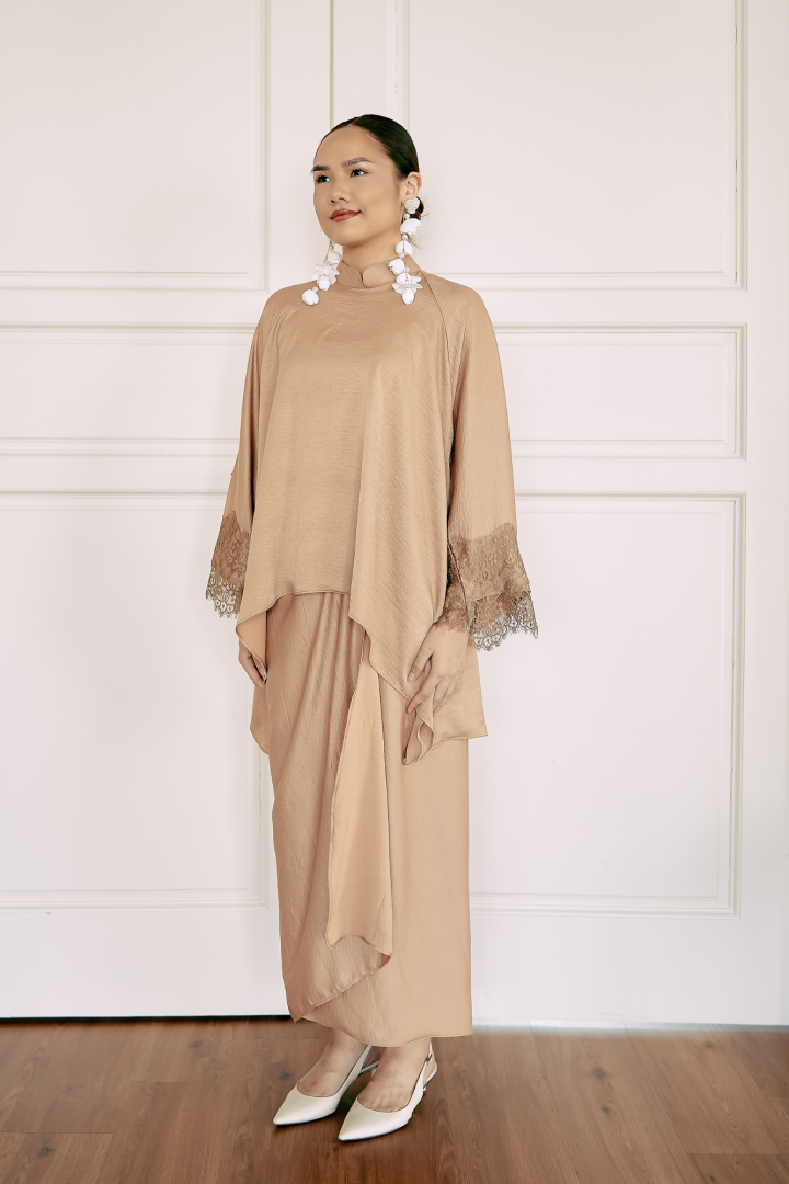 NONA CAFTAN SET PLAIN (CARAMEL) - Image 3