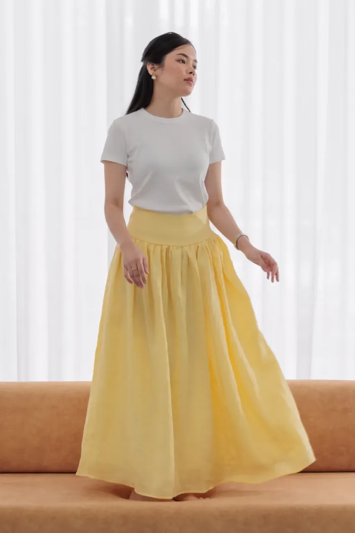 ISLA LINEN SKIRT (YELLOW) - Image 4