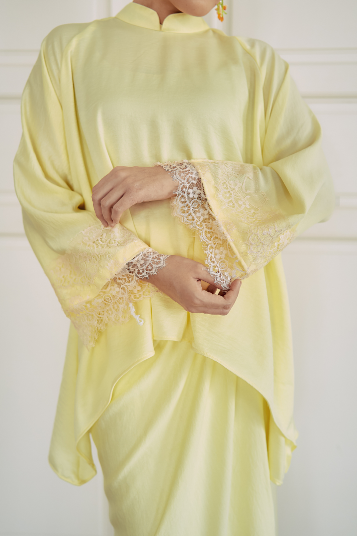 NONA CAFTAN SET PLAIN (SOFT YELLOW) - Image 6