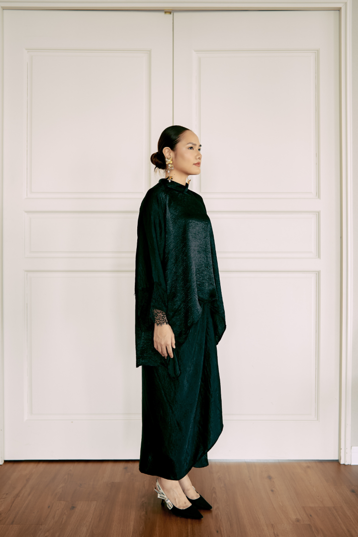 NONA CAFTAN SET PLAIN (BLACK) - Image 2
