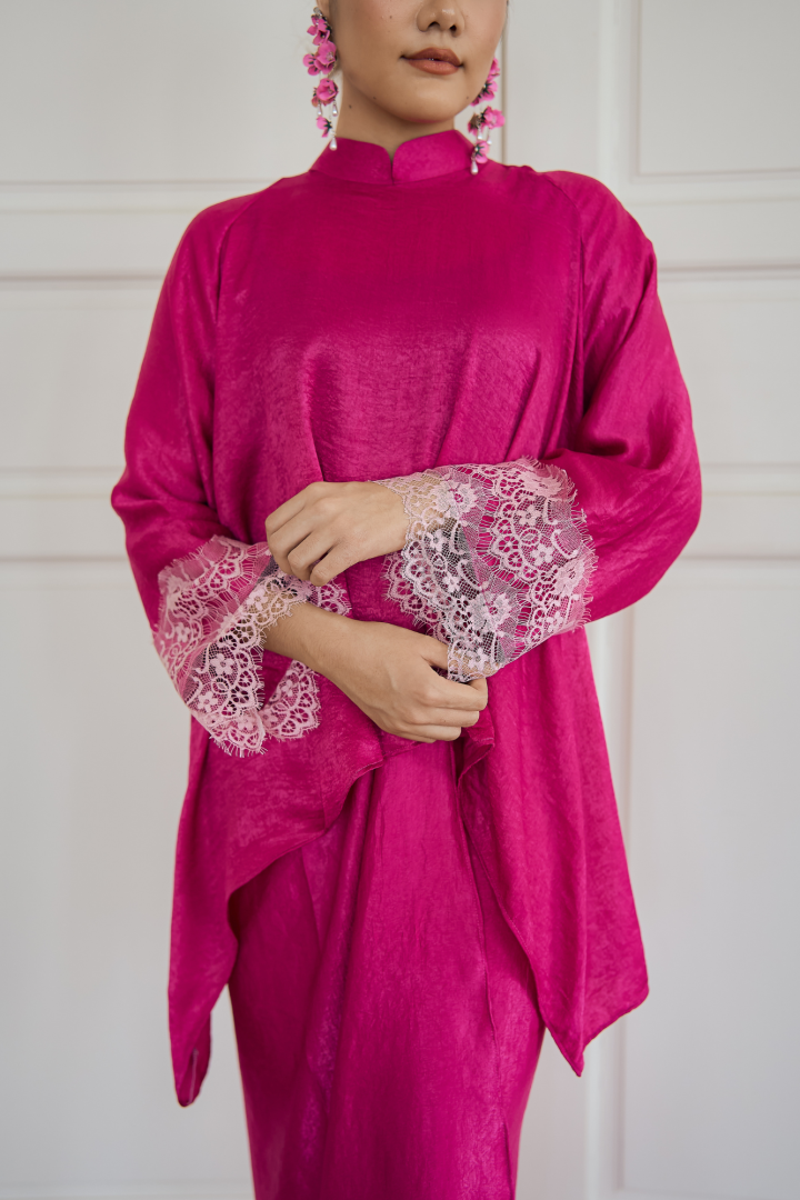 NONA CAFTAN SET PLAIN (FUCHSIA) - Image 5
