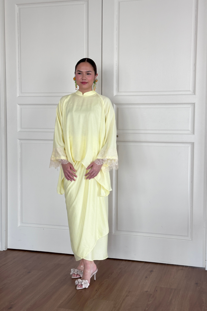 NONA CAFTAN SET PLAIN (SOFT YELLOW) - Image 8