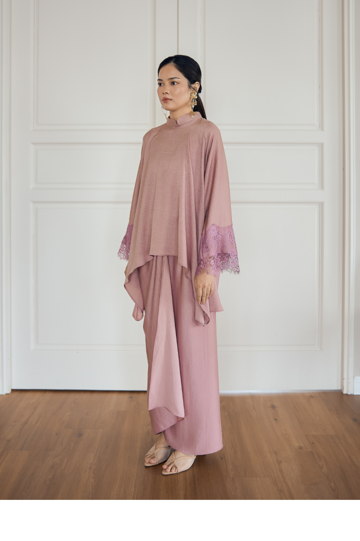 NONA CAFTAN SET PLAIN (MAUVE) - Image 3
