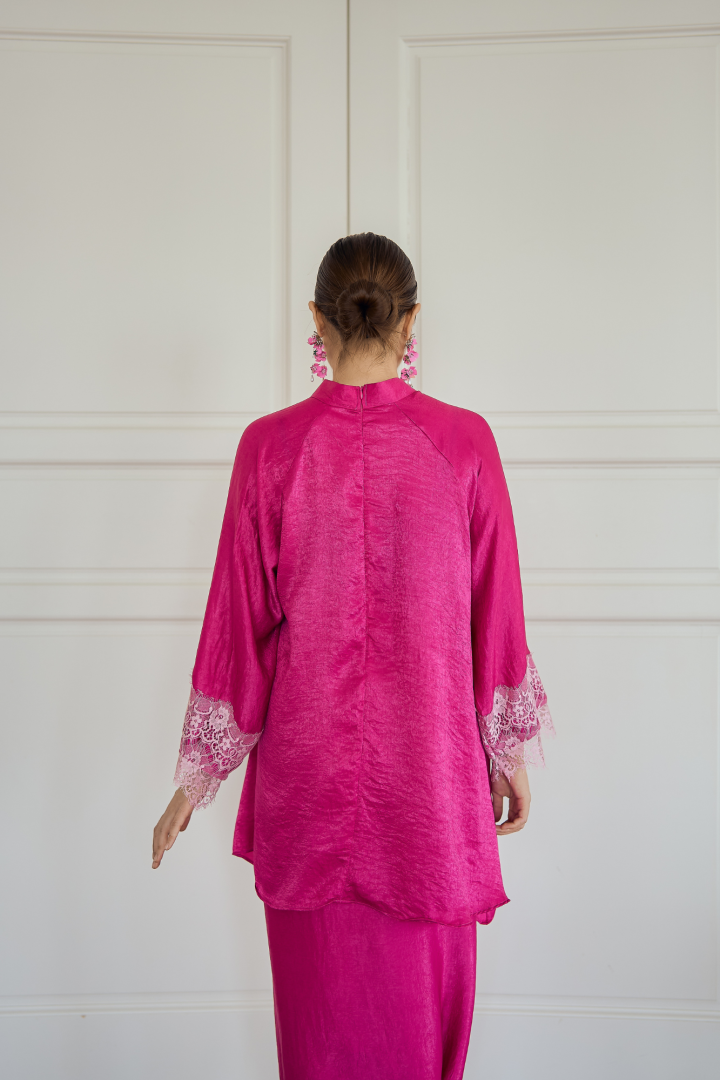 NONA CAFTAN SET PLAIN (FUCHSIA) - Image 4