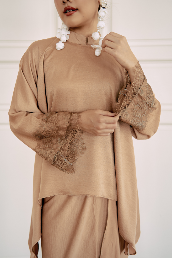 NONA CAFTAN SET PLAIN (CARAMEL) - Image 5