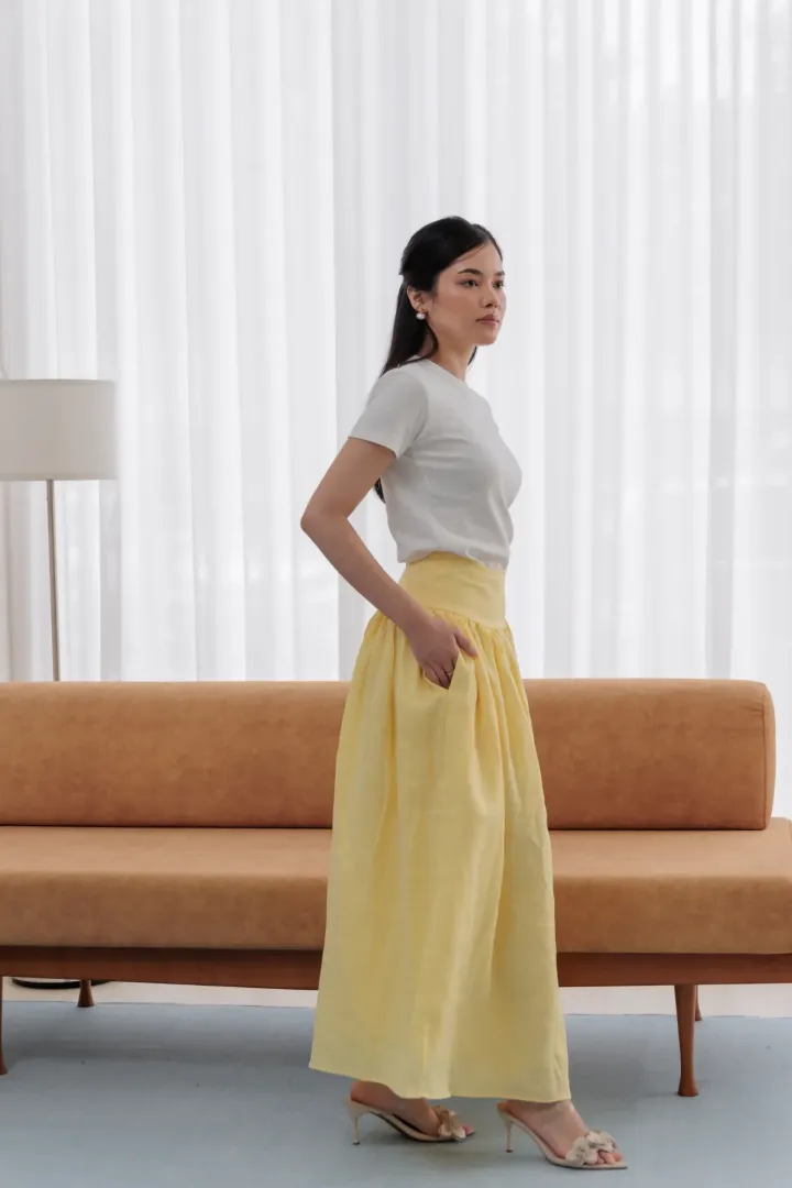 ISLA LINEN SKIRT (YELLOW) - Image 6