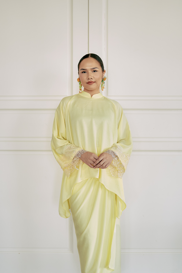 NONA CAFTAN SET PLAIN (SOFT YELLOW) - Image 4