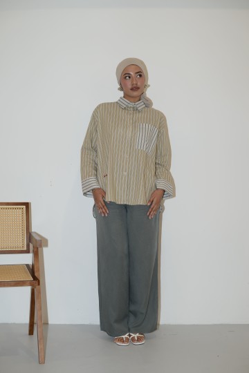 Liva Striped in Latte Brown