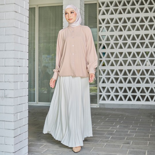 SKIRT PLEATED SOFT TAUPE
