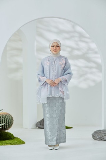 Seroja Kurung - Grey