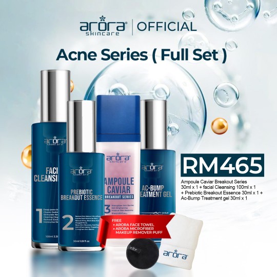 Arora Skincare Acne Series Full Set - Ampoule Caviar untuk Merawat Jerawat & Breakout