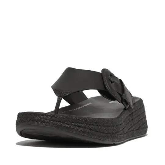 Fitflop F-MODE Espadrille Adjustable Leather Flatform Toe-Posts