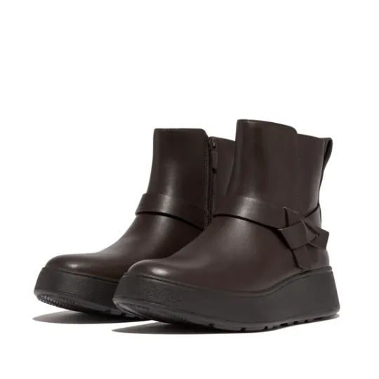 FitFlop x Song Hye Kyo F-MODE Folded-Knot Leather Flatform Chelsea Boots