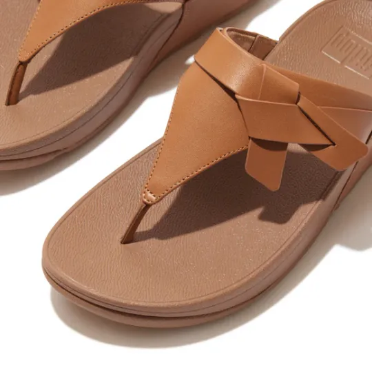 FitFlop x Song Hye Kyo LULU Folded-Knot Leather Toe-Post Sandals