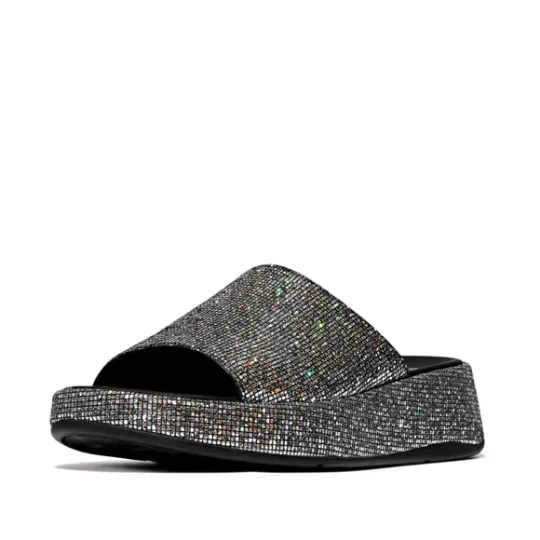 Fitflop F-MODE Glitterball Flatform Slides - Size UK5 Only