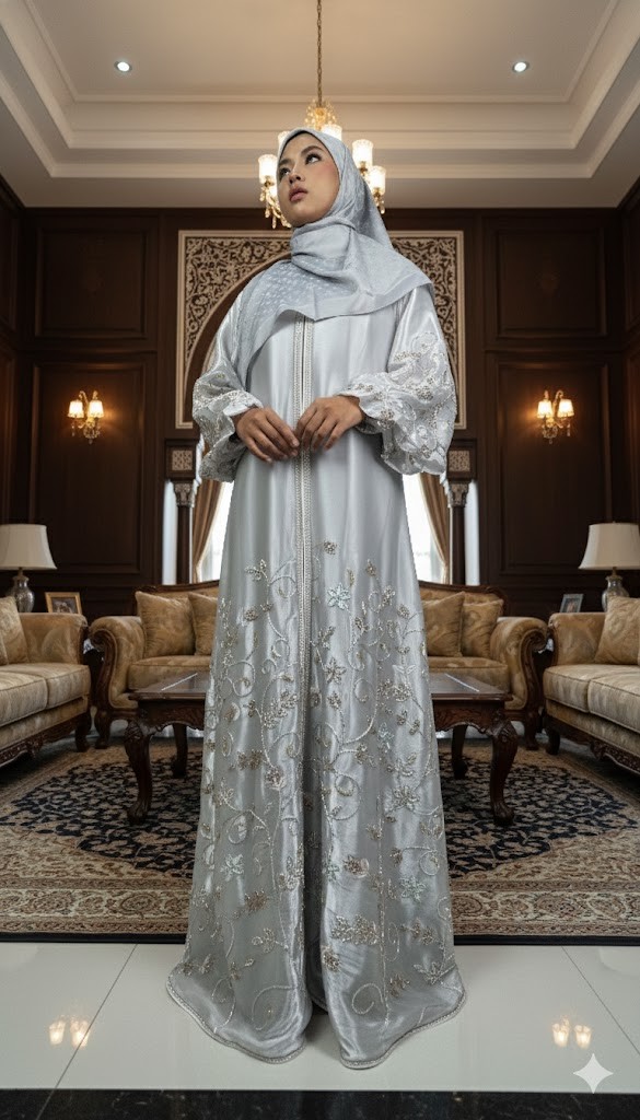 IBTISAM LUXE ABAYA - Silky Soft Grey