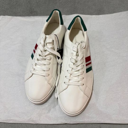 Pull & Bear Striped Casual Sneakers - Off-White/Green/Red