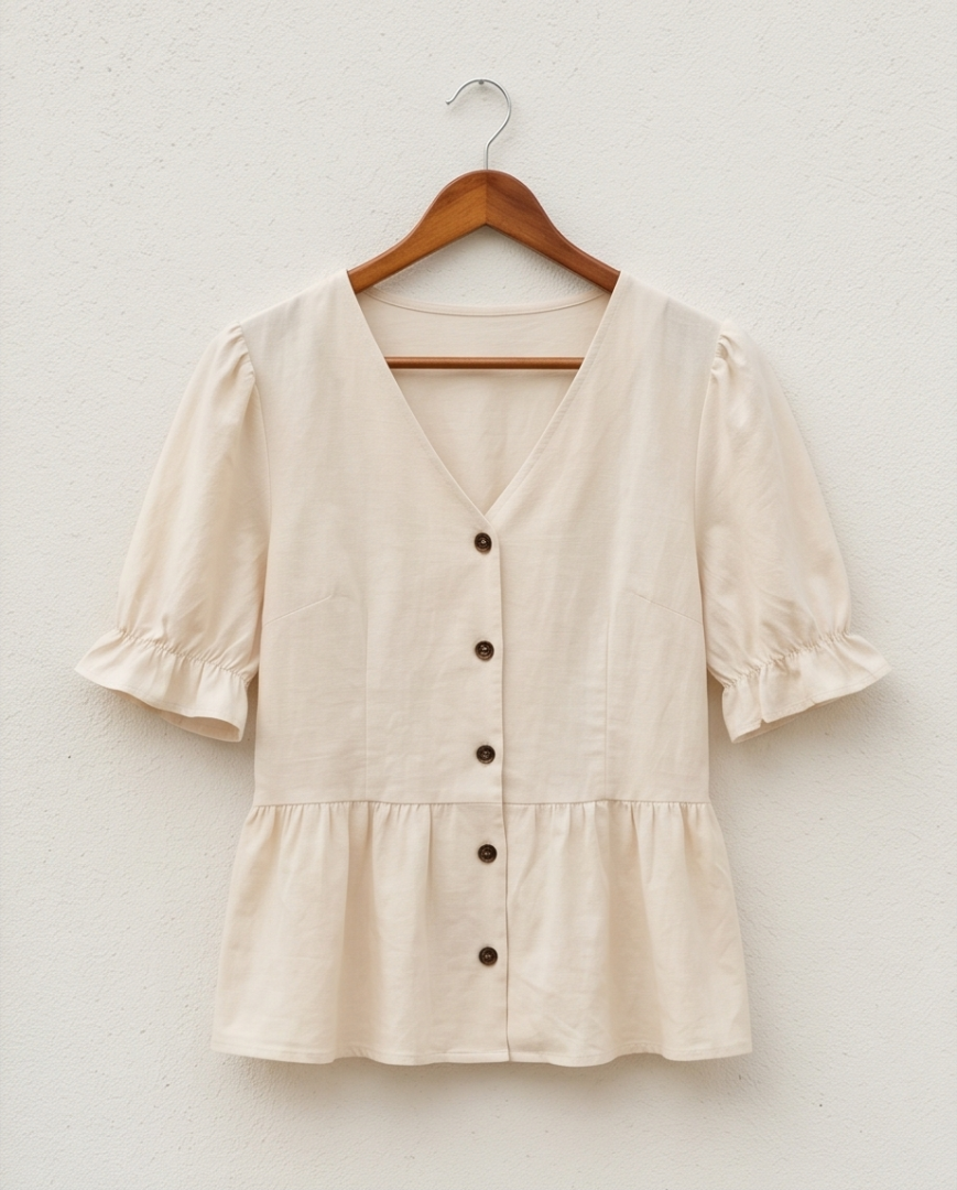Vanilla linen blouse (S)