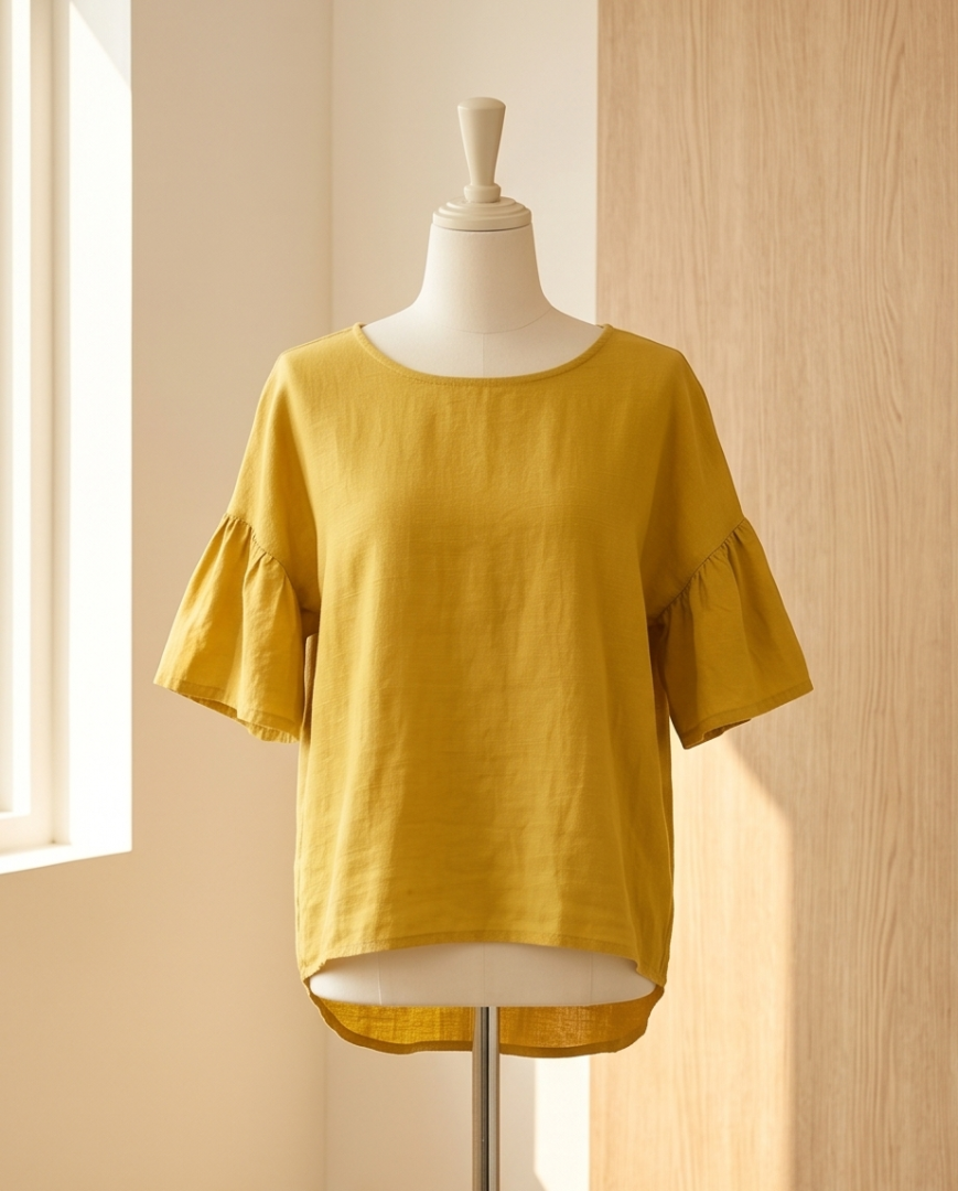 Golden hour linen blouse (M)