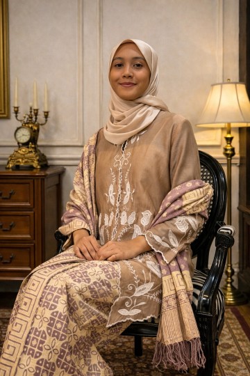 Kebaya Sulam ( Hand Made) With Batik Pario