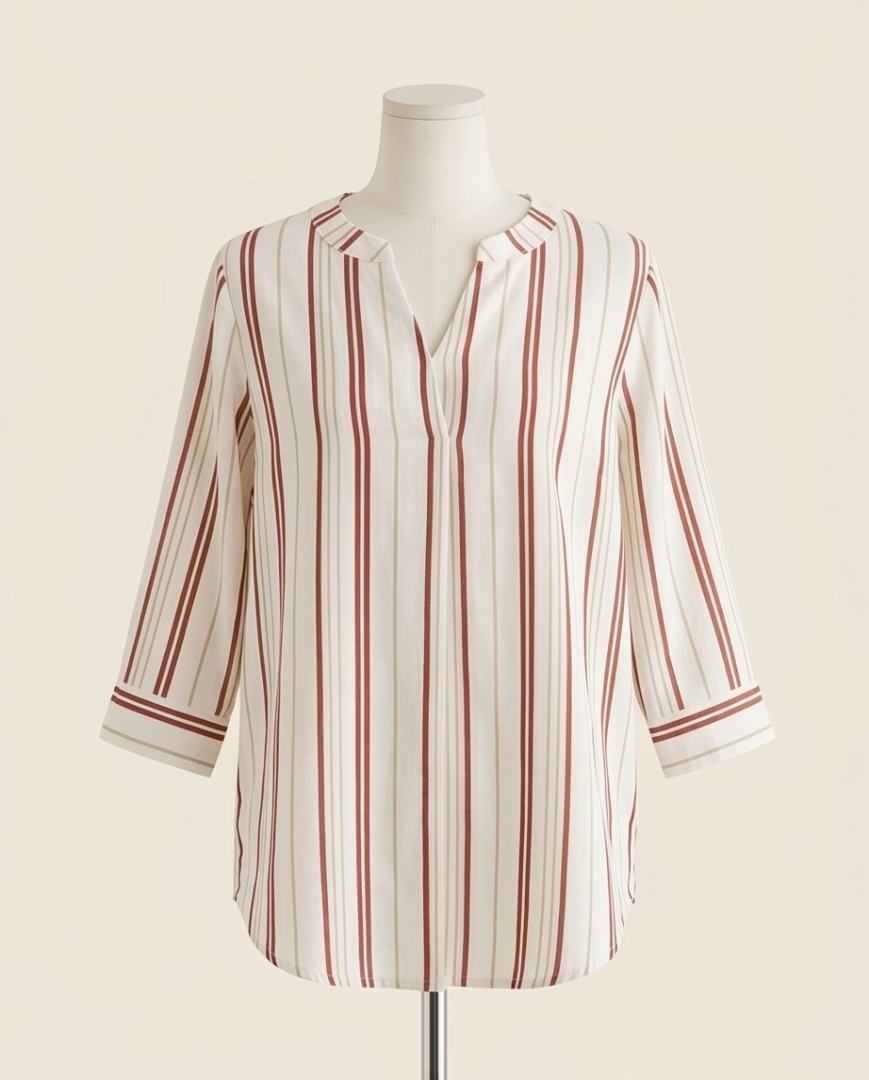 Red striped long sleeved shirt (S)