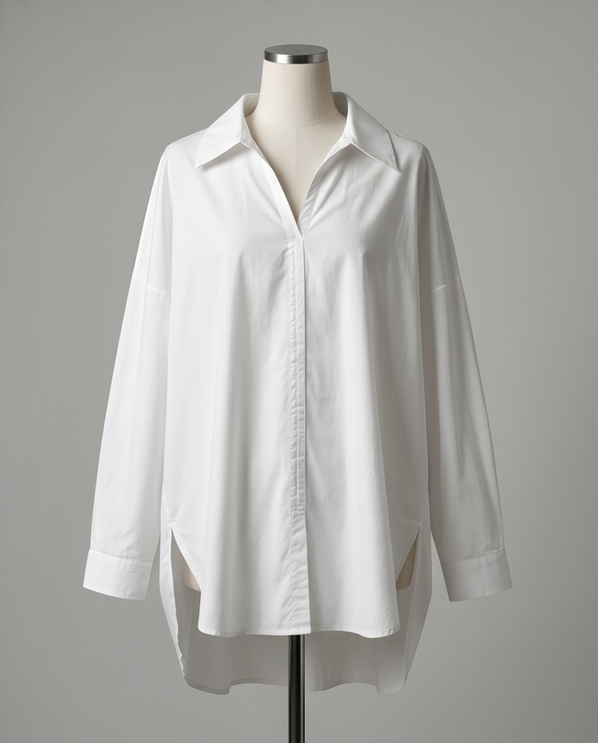White collared long sleeved shirt (L)