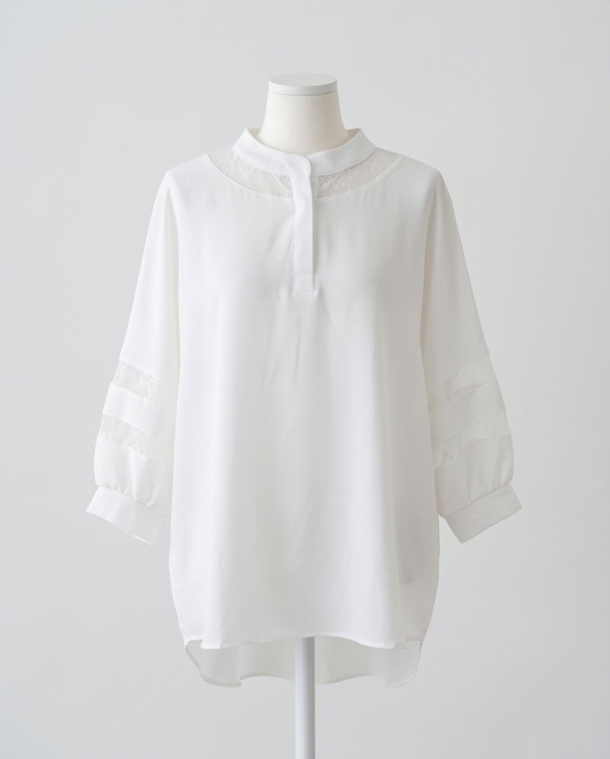 White mid sleeved blouse (L)