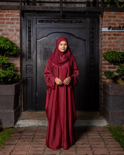 Ameena Abaya -Maroon