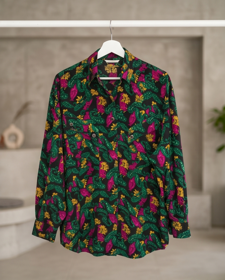 Long sleeved floral blouse (XXL)