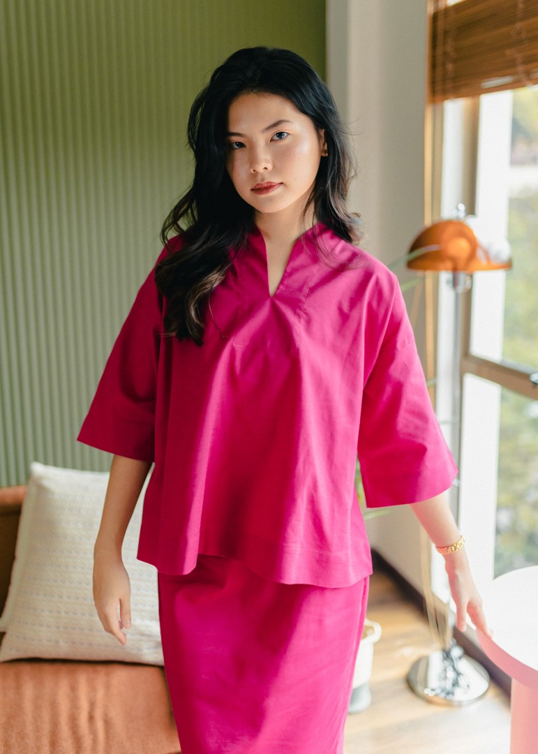 Emily Top in Magenta Rose