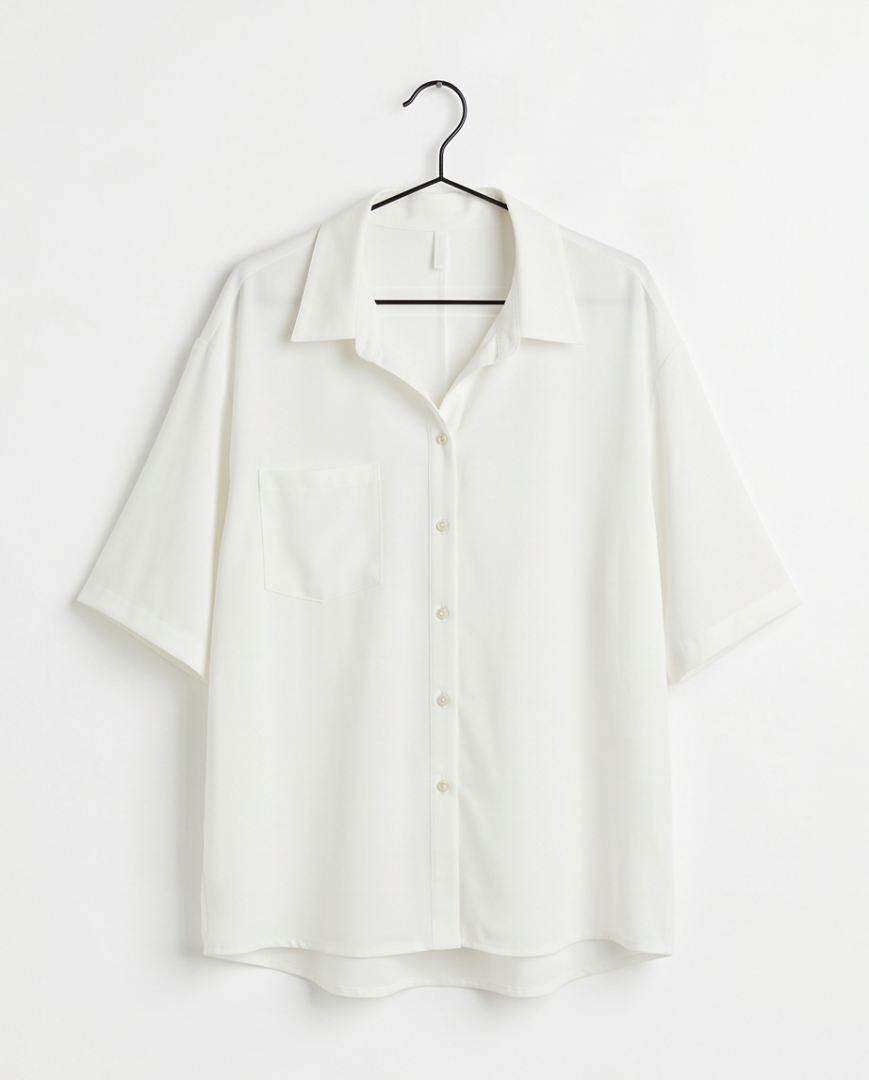 White plain mid sleeved blouse (XXL)