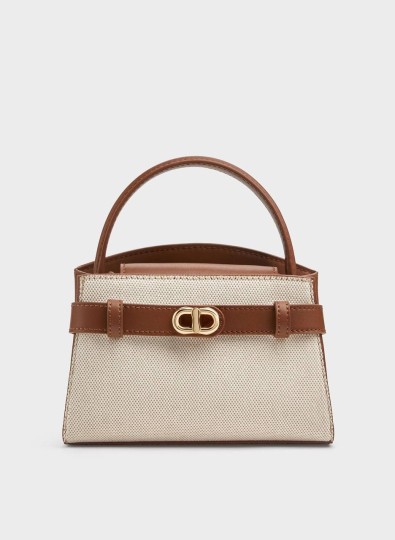 READY STOCK: Aubrielle Canvas Two-Tone Top Handle Bag