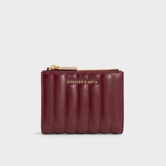 READY STOCK: Donna Crinkle-Effect Panelled Top-Zip Wallet