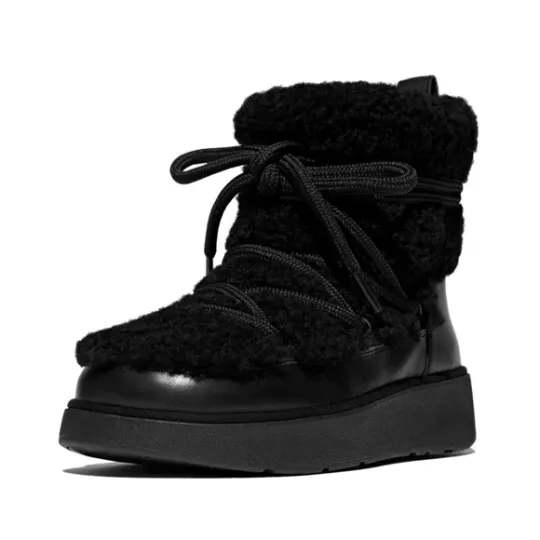 Fitflop GEN-FF x Roksanda Curly-Shearling Lace Ankle Boots - Size UK4 Only