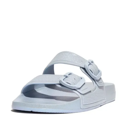 Fitflop IQUSHION Pearlized Two-Bar Buckle Slides - Size UK 7 Only