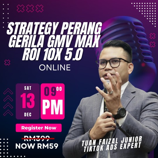STRATEGI PERANG GERILA GMV MAX ROI 10X-EDISI ONLINE ZOOM