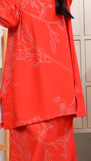 READY STOCK KURUNG KIDS RAYA 2024 ORANGE BRICK