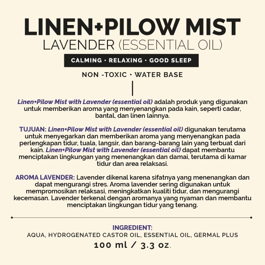 DREAMY MIST with LAVENDER & GRAPEFRUIT (essential oil) - Water Base/Non Toxic