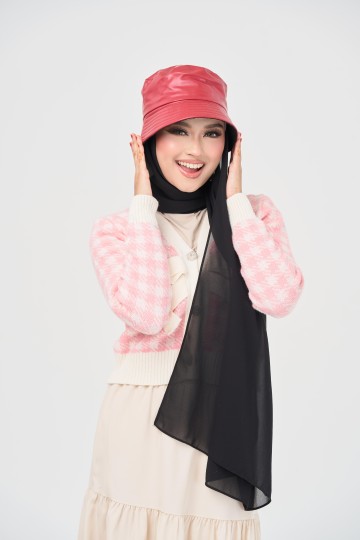 Valentina Hijab Hat - Glossy Maroon