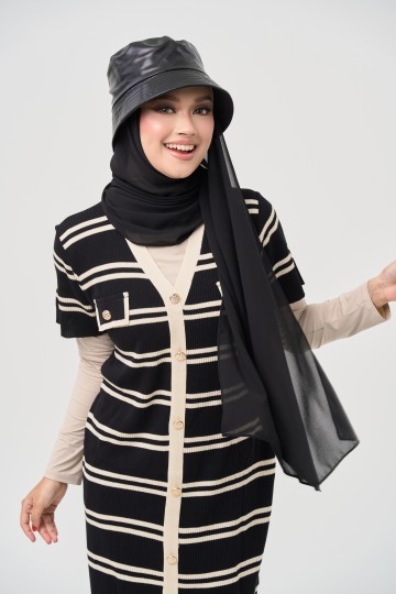 Valentina Hijab Hat - Rich Black