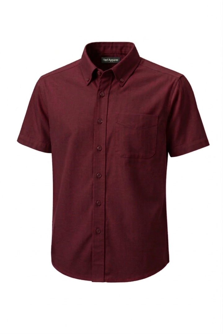 KEMEJA LENGAN PENDEK KAIN COTTON LIGHT RED