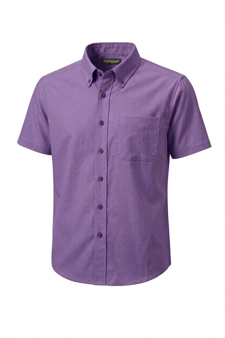 KEMEJA LENGAN PENDEK KAIN COTTON LILAC