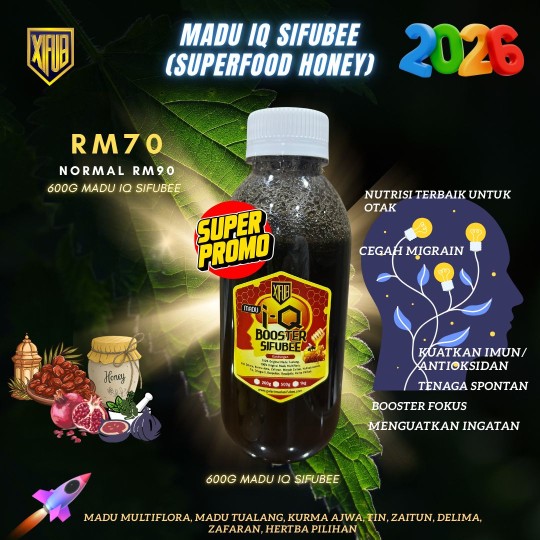 [PALING BEST!] MADU IQ PLUS KURMA AJWA SIFUBEE (600G)