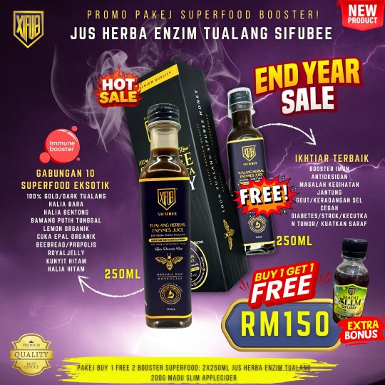 [YEARENDSALE!] PAKEJ BOOSTER JUS HERBA ENZIM TUALANG